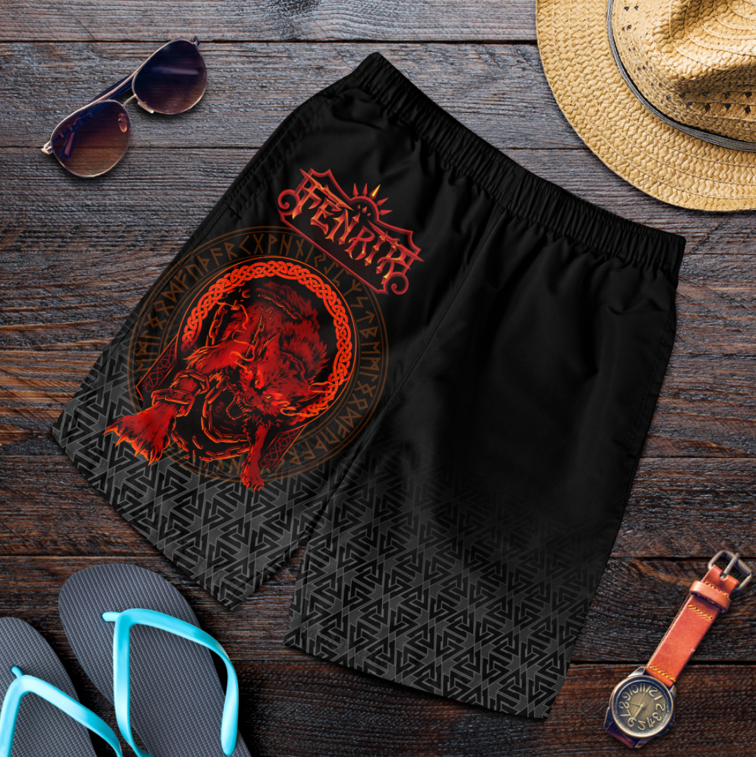 Viking Men's Shorts - Fenrir Norse 3D RLT12