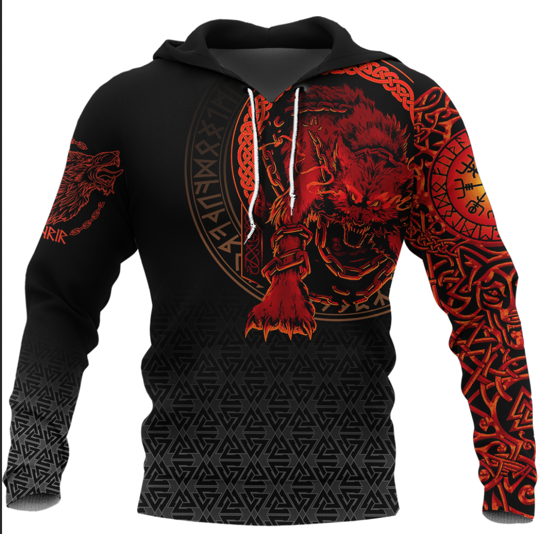Viking Clothing Viking Fenrir Norse 3D Hoodie RLT12
