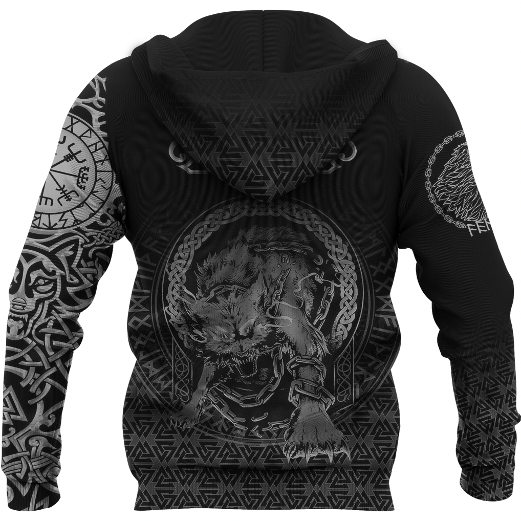 Viking Clothing Viking Fenrir Norse 3D Tattoo Hoodie RLT12