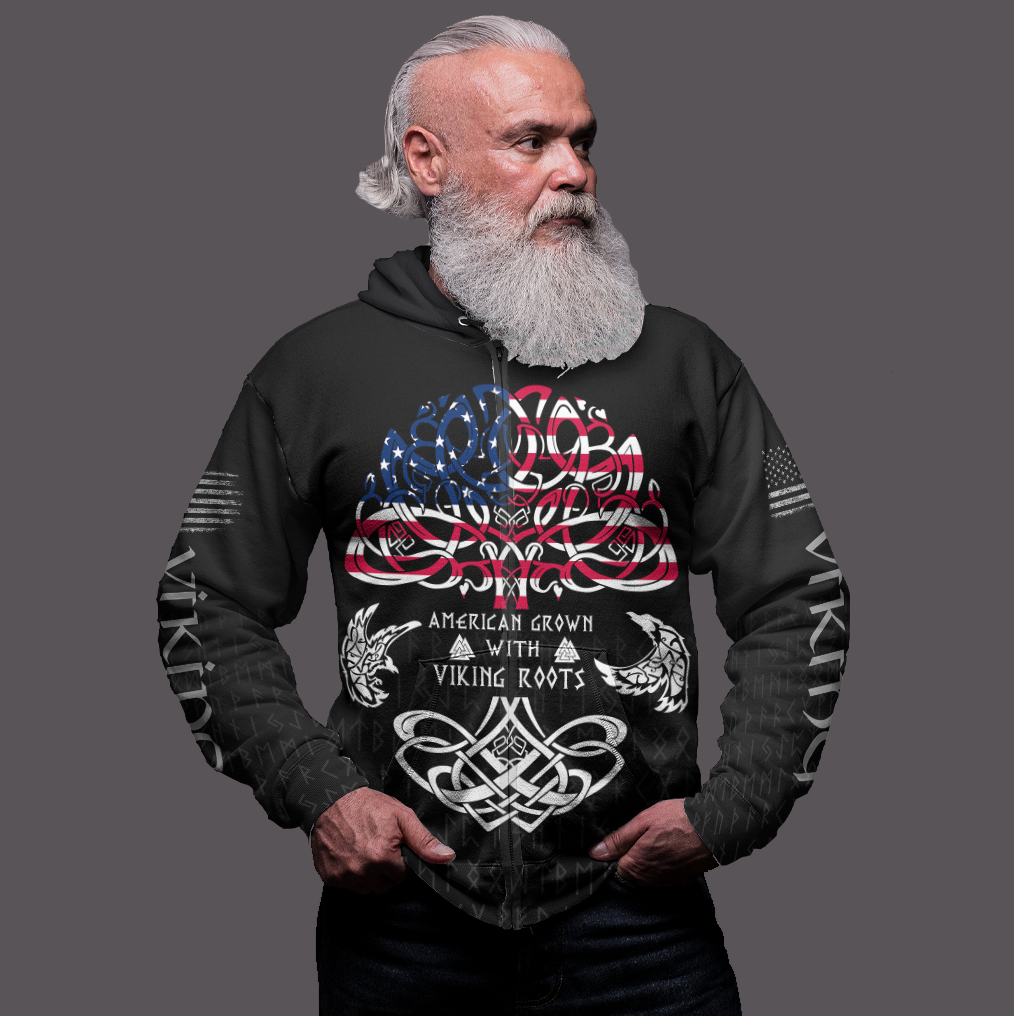 Viking Clothing Viking American By Blood Zip Hoodie RLT12