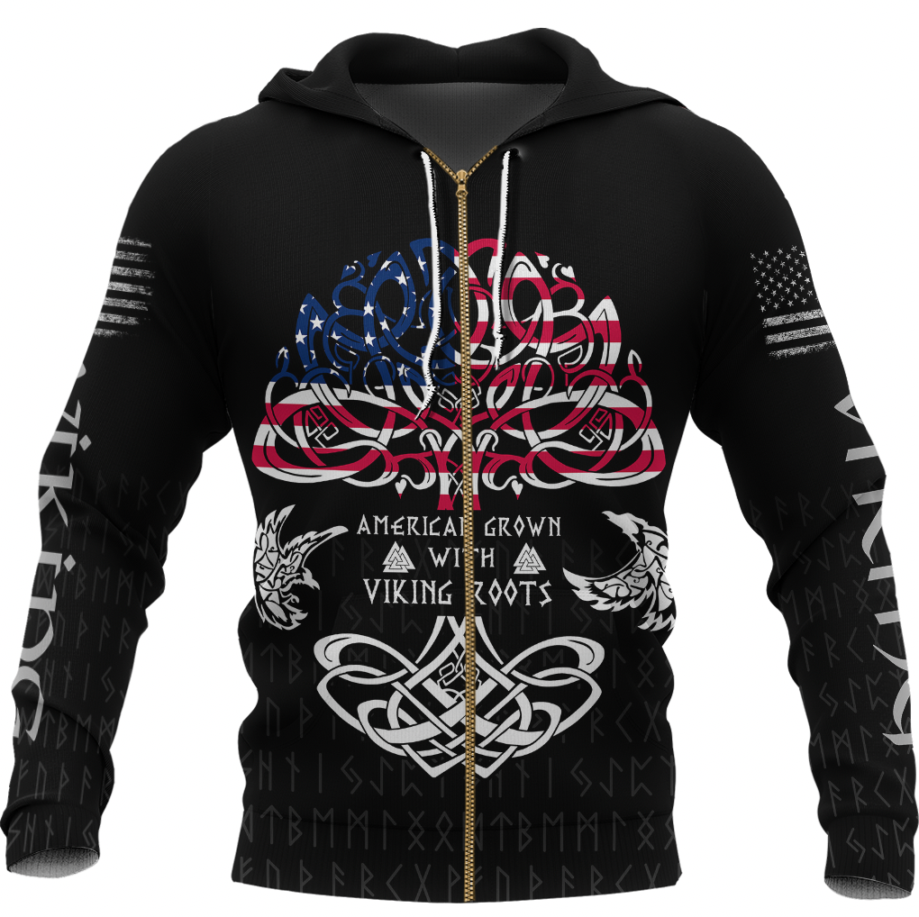 Viking Clothing Viking American By Blood Zip Hoodie RLT12