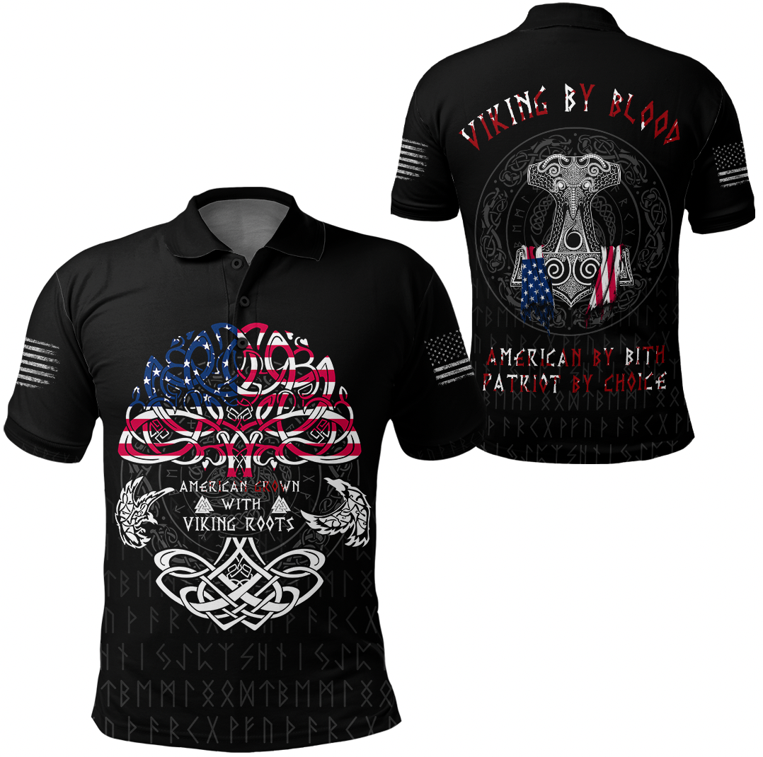 Viking Clothing Viking American By Blood Polo Shirt RLT12