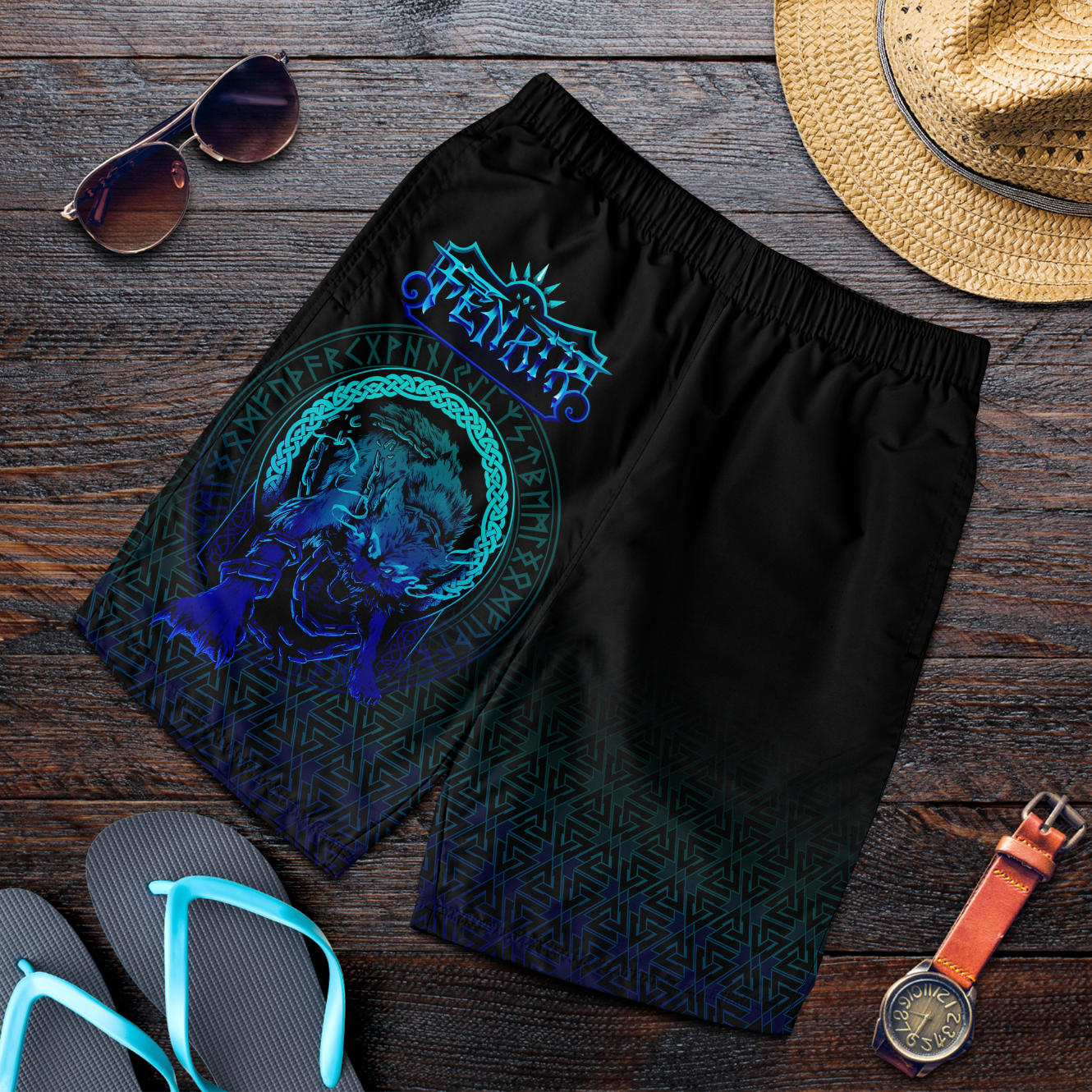 Viking Men's Shorts - Fenrir Norse 3D Special RLT12