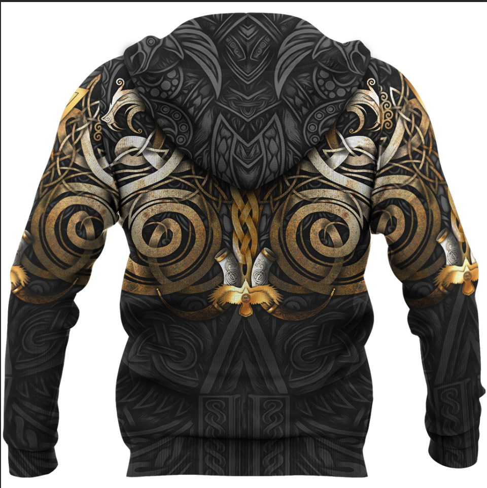 Viking Clothing Viking Valknut Odin Norse Mythology Zip Hoodie RLT12