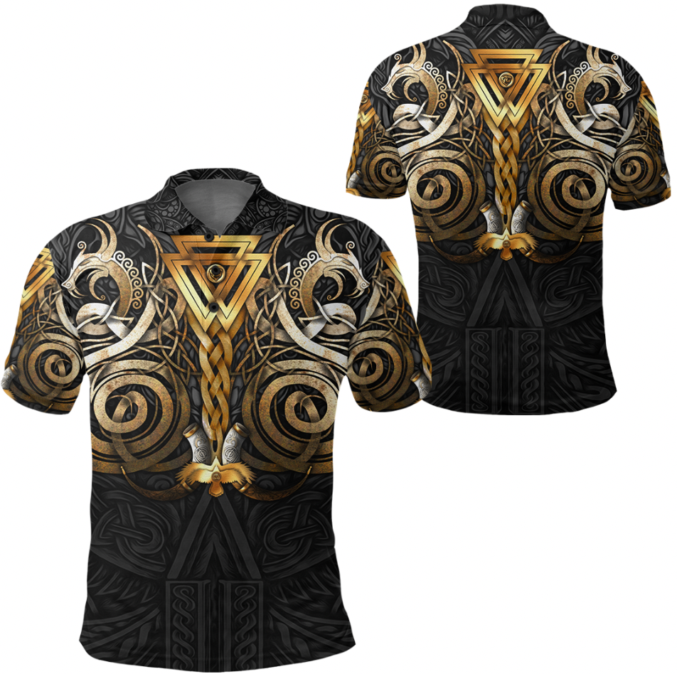 Viking Clothing Viking Valknut Odin Norse Mythology Polo Shirt RLT12