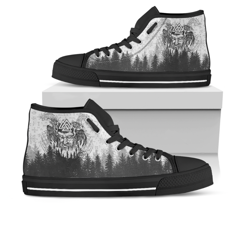 Viking High Top Shoes Viking Odin and Raven Forest RLT12
