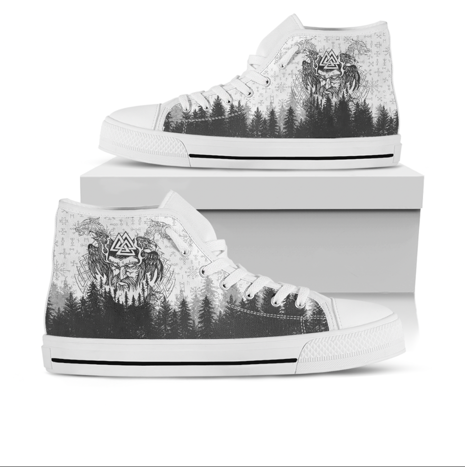Viking High Top Shoes Viking Odin and Raven Forest RLT12