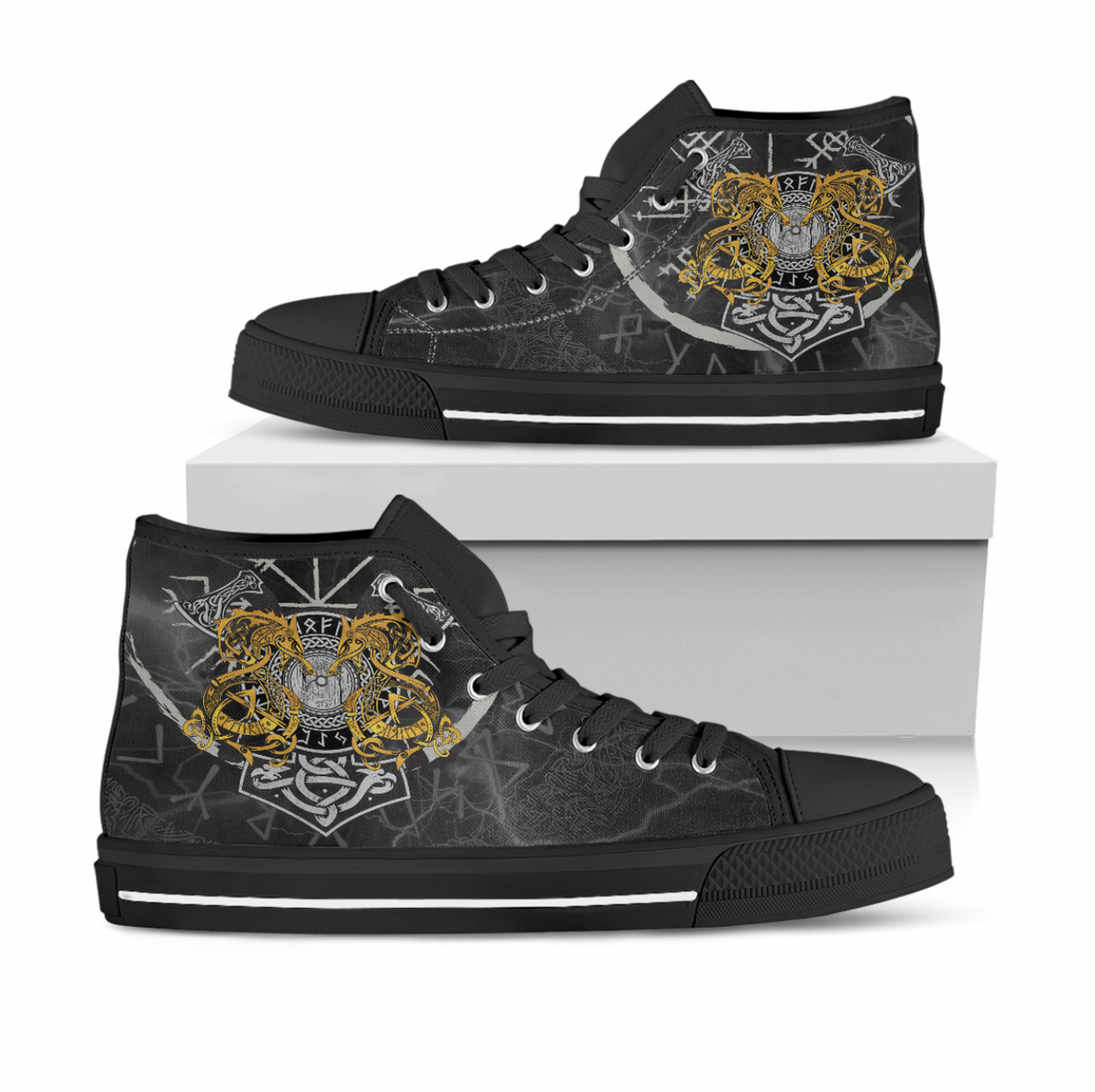 Viking High Top Shoes Viking Dragon Shield Norse RLT12