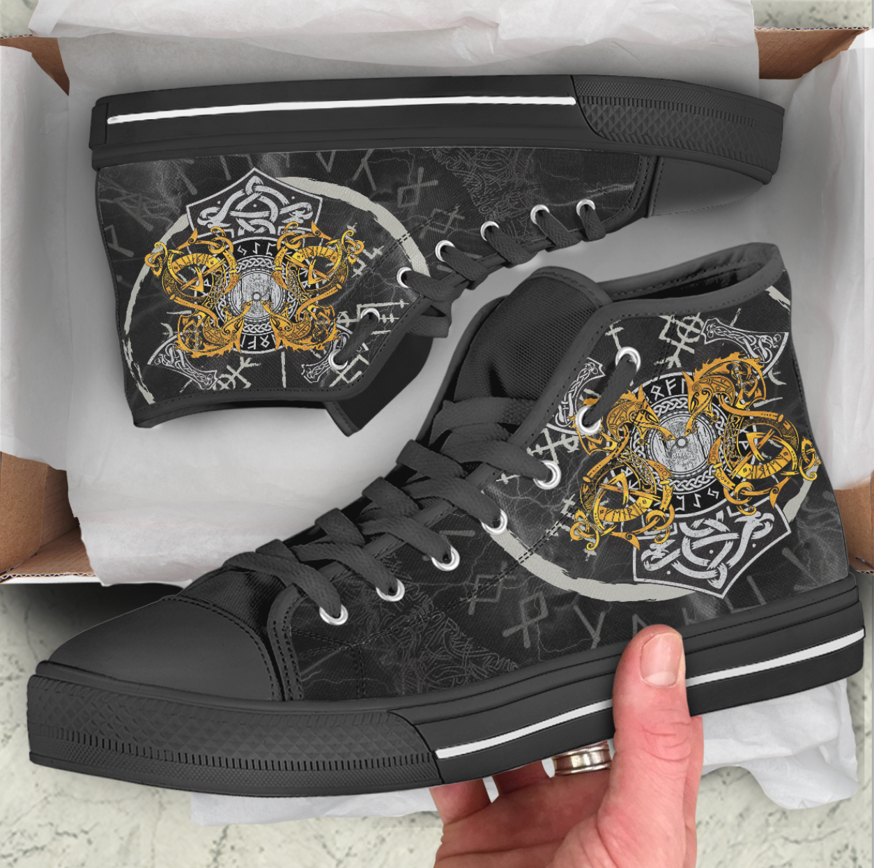 Viking High Top Shoes Viking Dragon Shield Norse RLT12