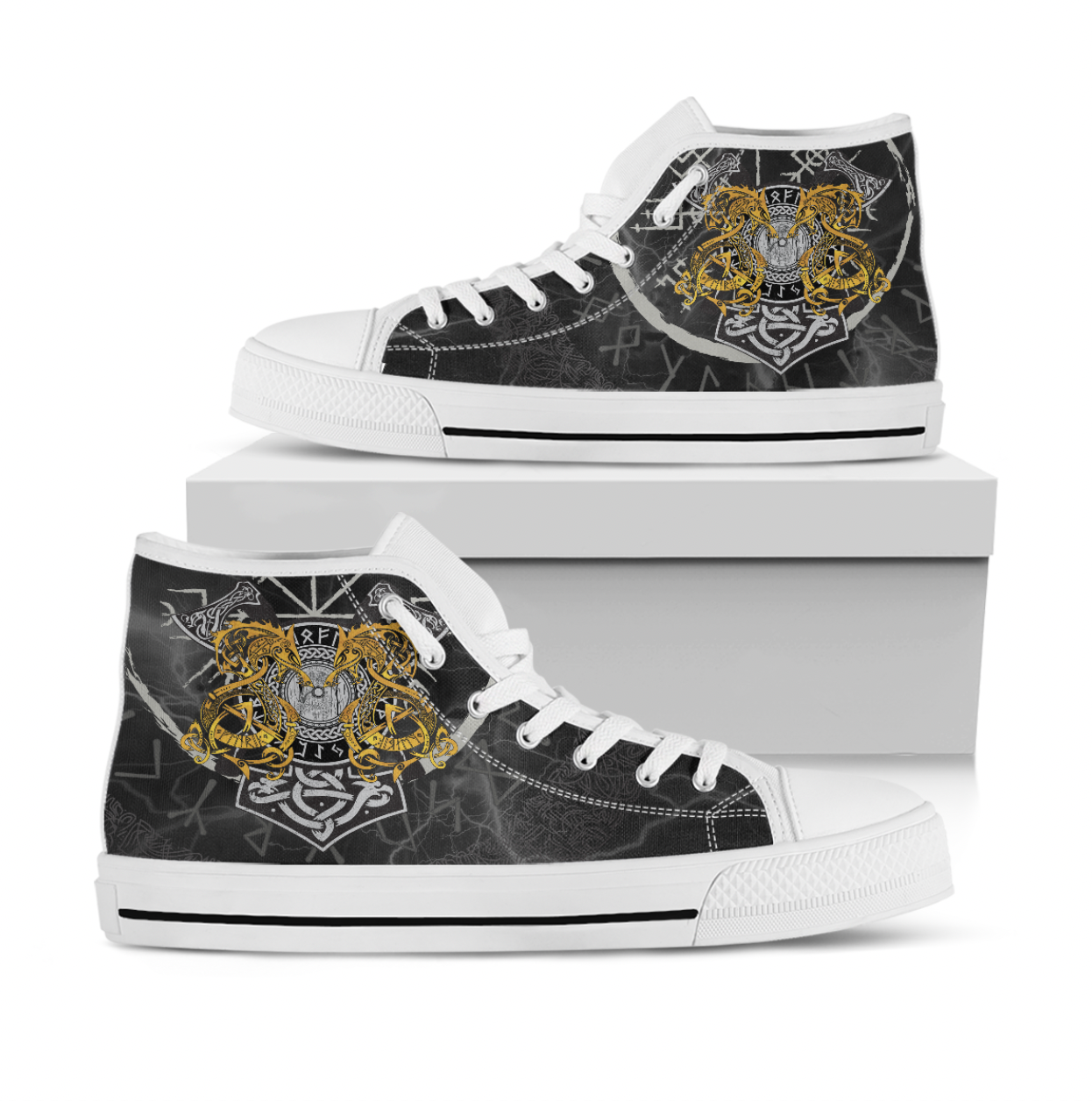 Viking High Top Shoes Viking Dragon Shield Norse RLT12