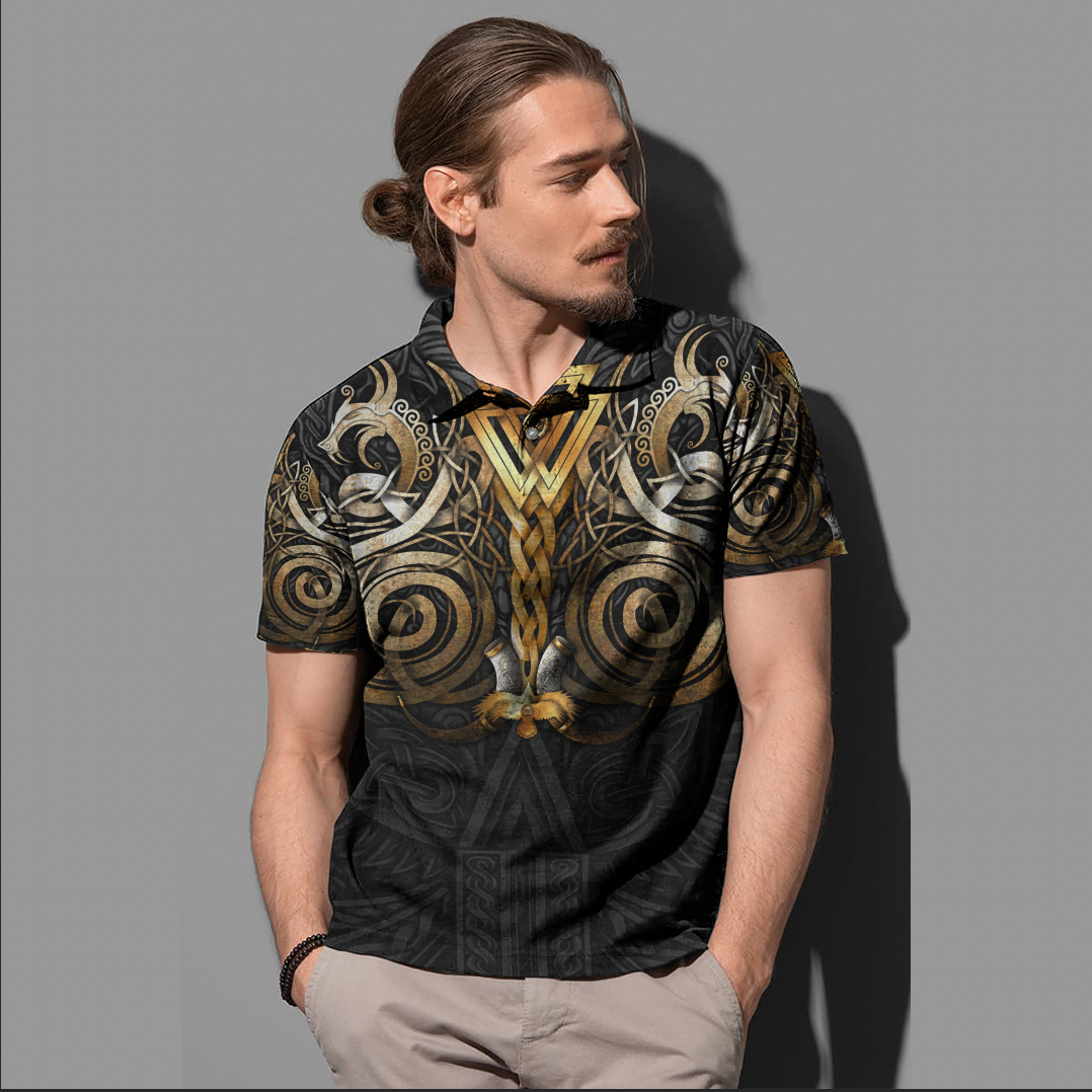 Viking Clothing Viking Valknut Odin Norse Mythology Polo Shirt RLT12