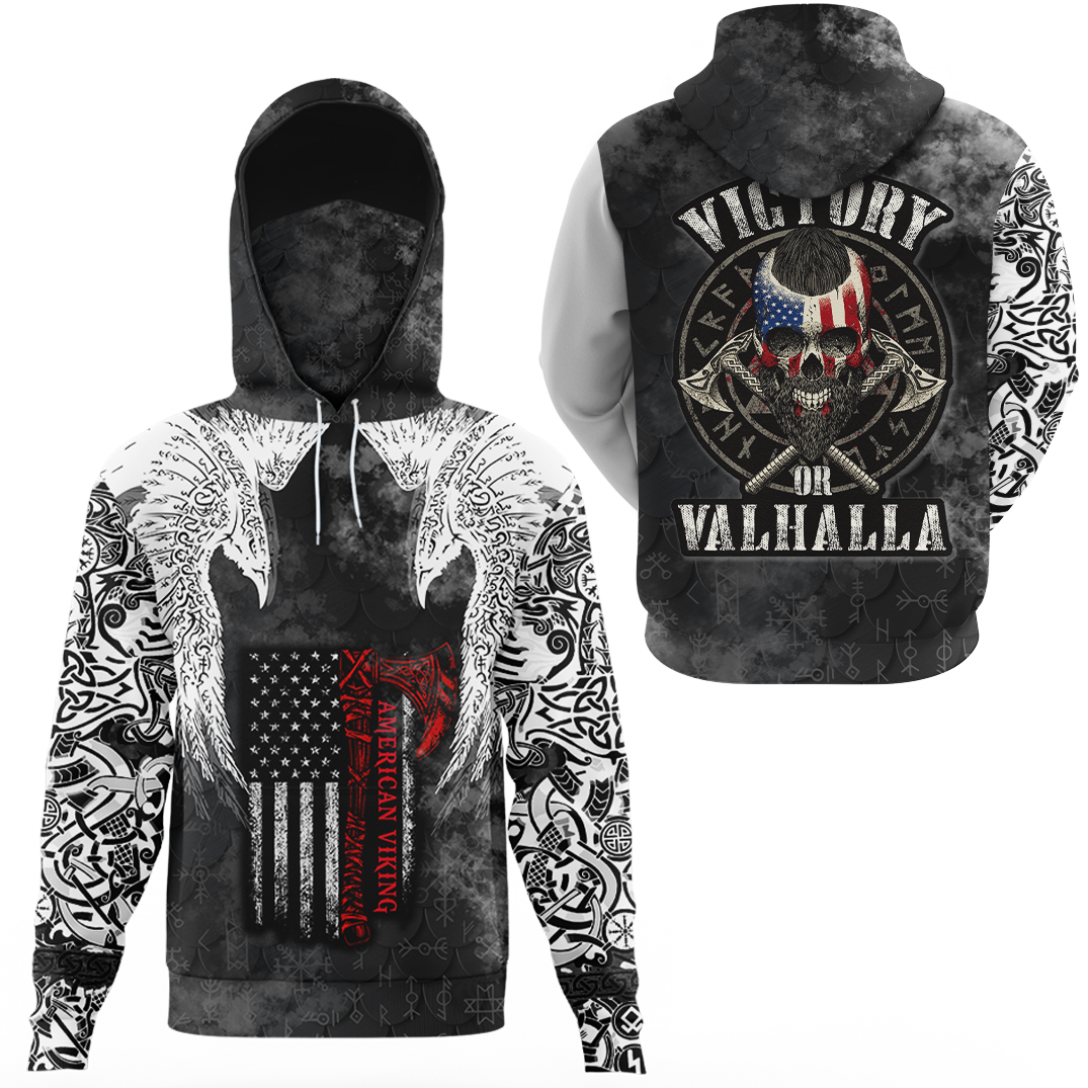 Viking Clothing Viking Mystical Raven American Hoodie Gaiter RLT12