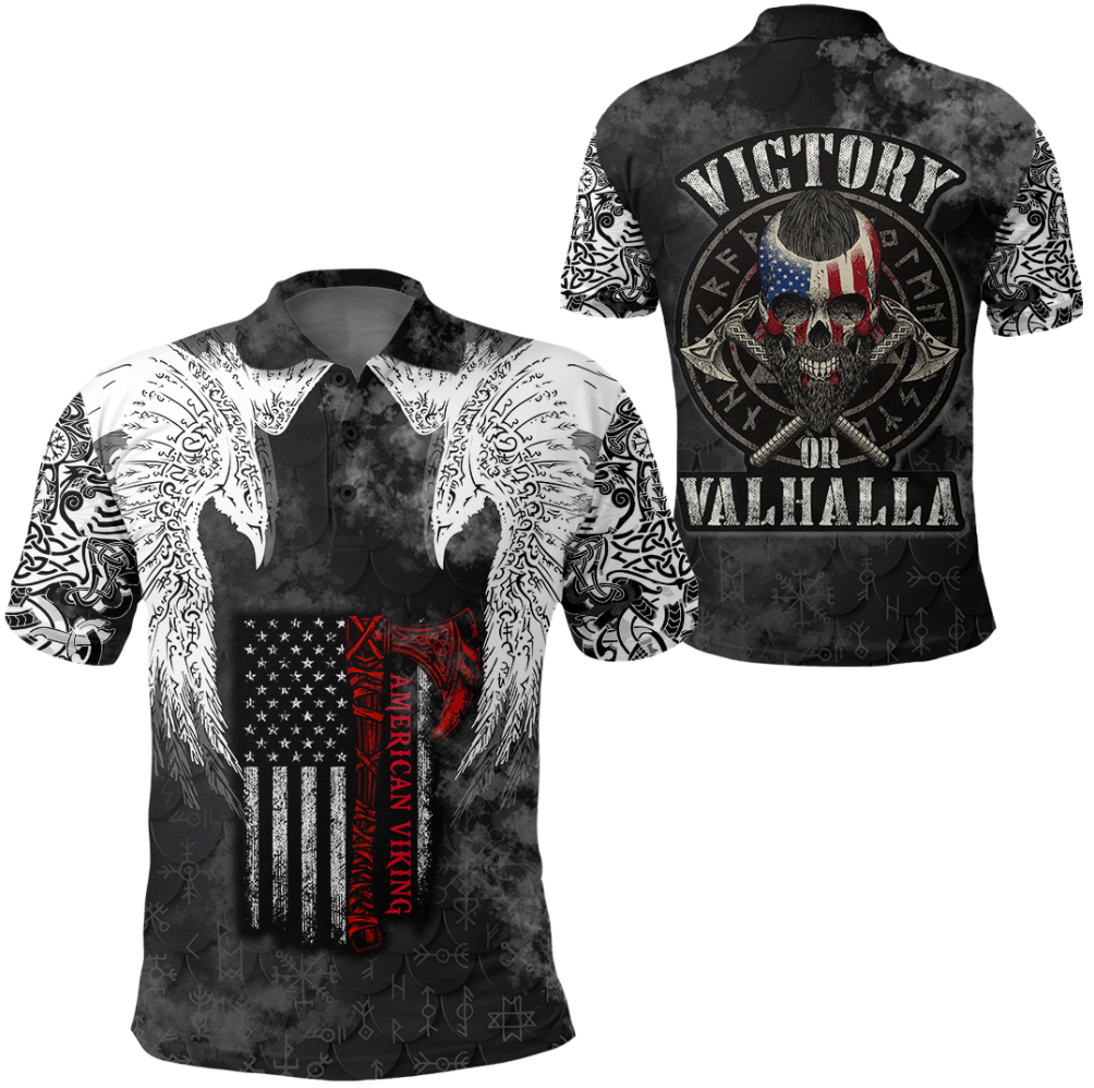 Viking Clothing Viking Mystical Raven American Polo Shirt RLT12