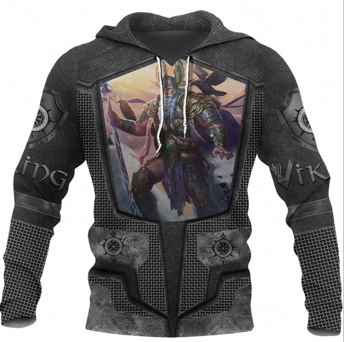 Viking Clothing Armor 3D Style Viking Odin Viking Hoodie RLT12