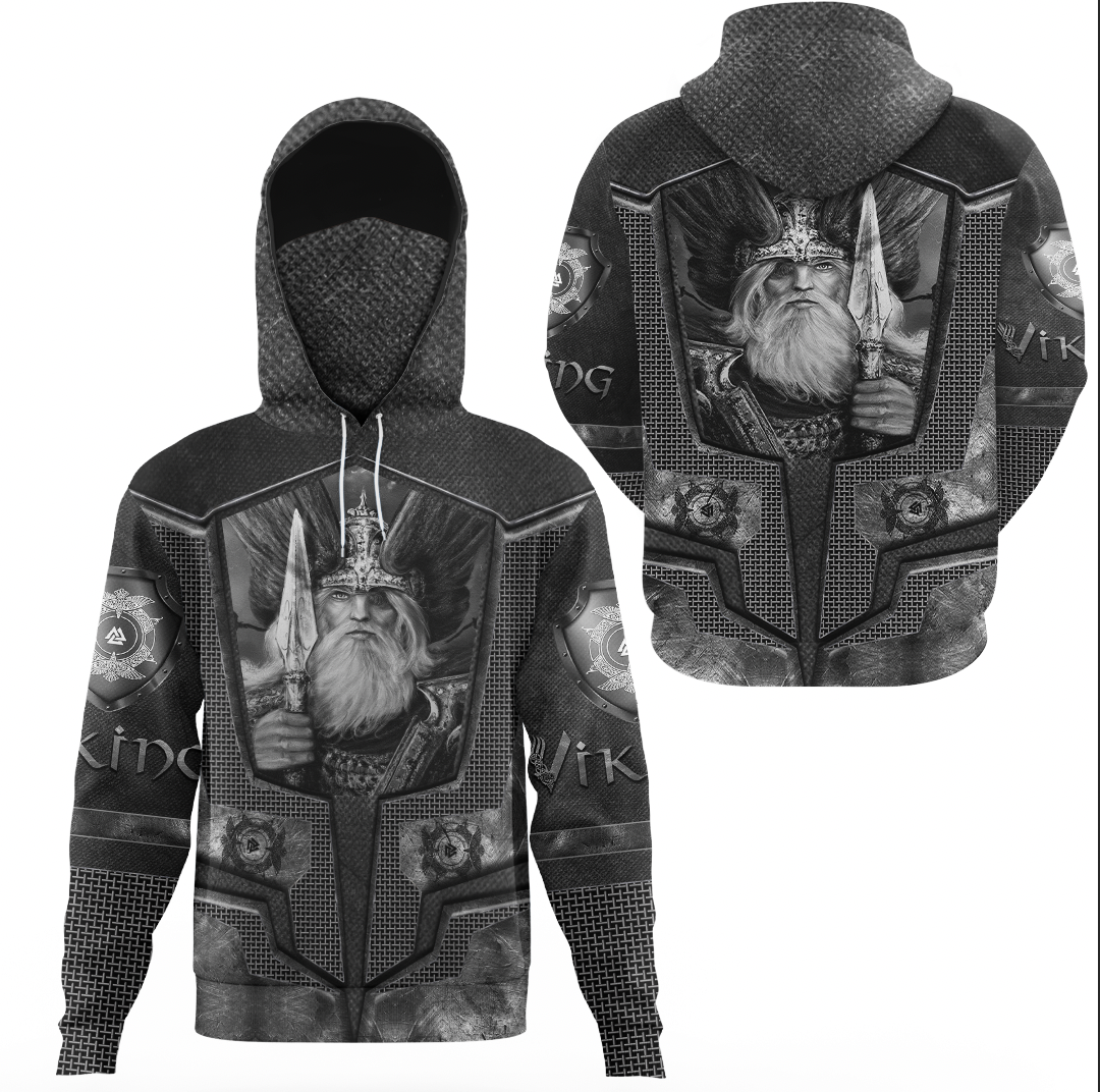 Viking Clothing Armor 3D Style Viking Odin Tattoo Hoodie Gaiter RLT12