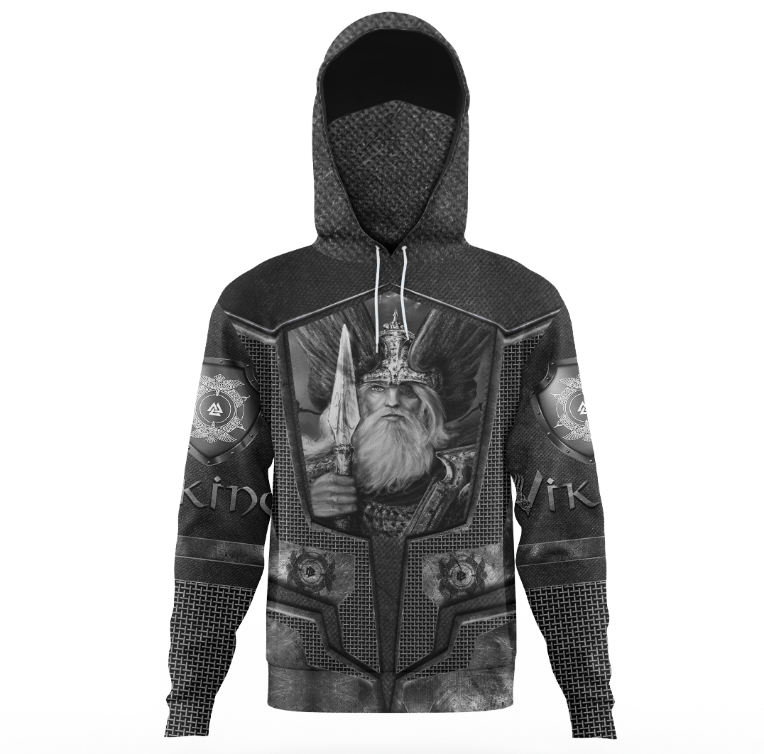 Viking Clothing Armor 3D Style Viking Odin Tattoo Hoodie Gaiter RLT12