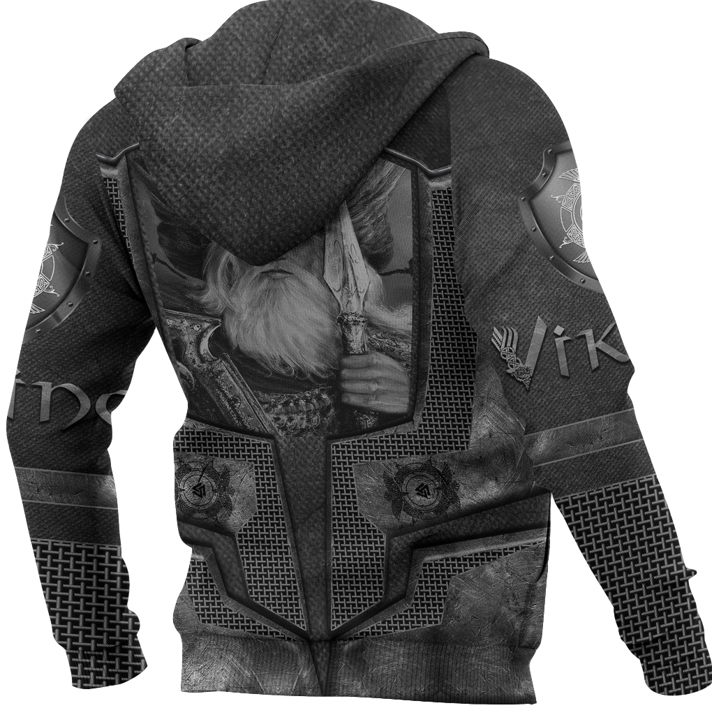 Viking Clothing Armor 3D Style Viking Odin Tattoo Zip Hoodie RLT12