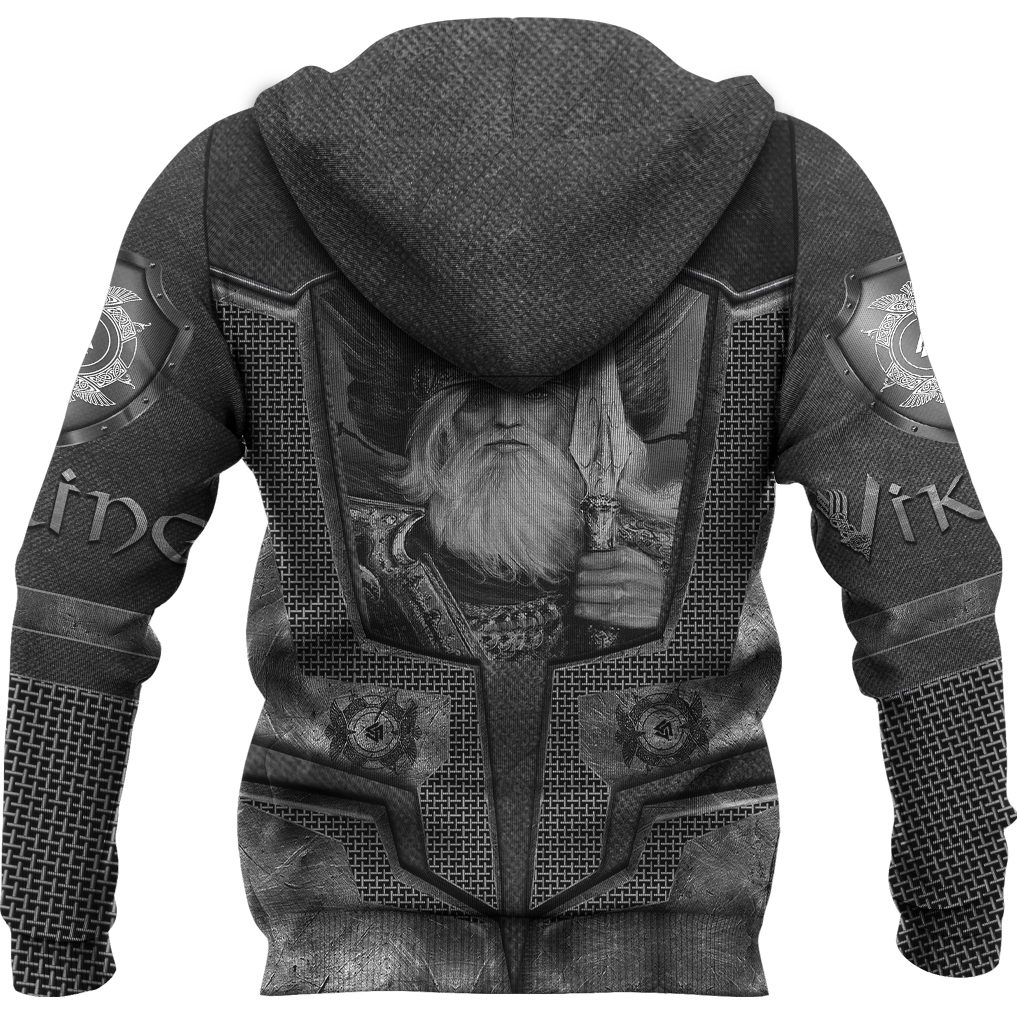Viking Clothing Armor 3D Style Viking Odin Tattoo Zip Hoodie RLT12