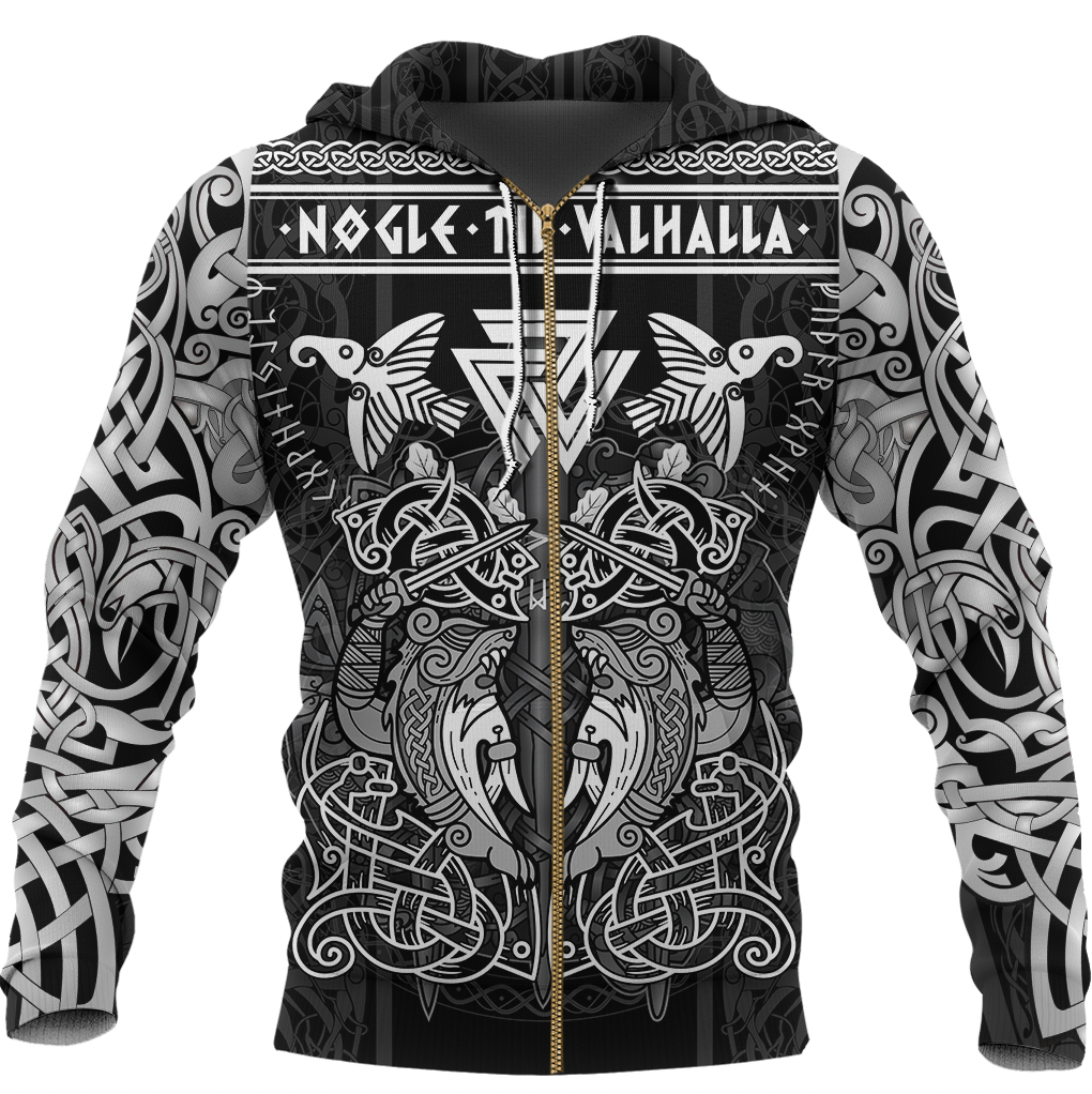 Viking Clothing Viking Valknut Valhalla Celtic Zip Hoodie RLT12