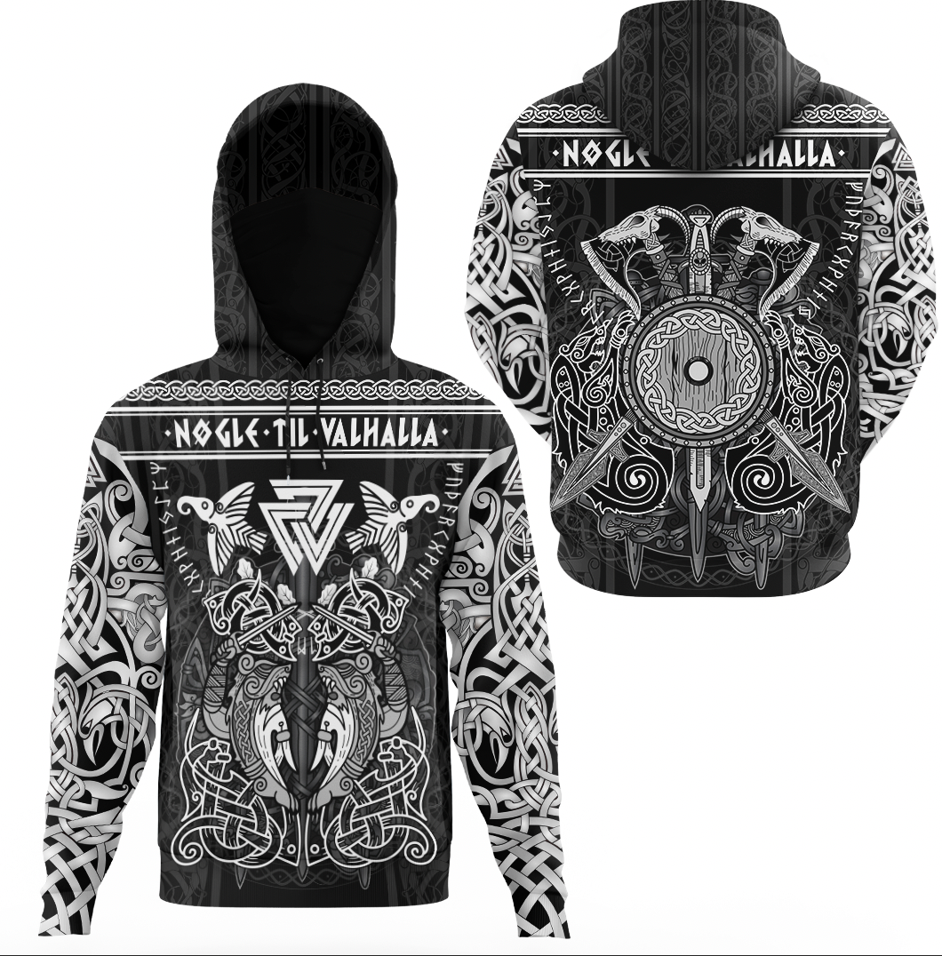 Viking Clothing Viking Valknut Valhalla Celtic Hoodie Gaiter RLT12