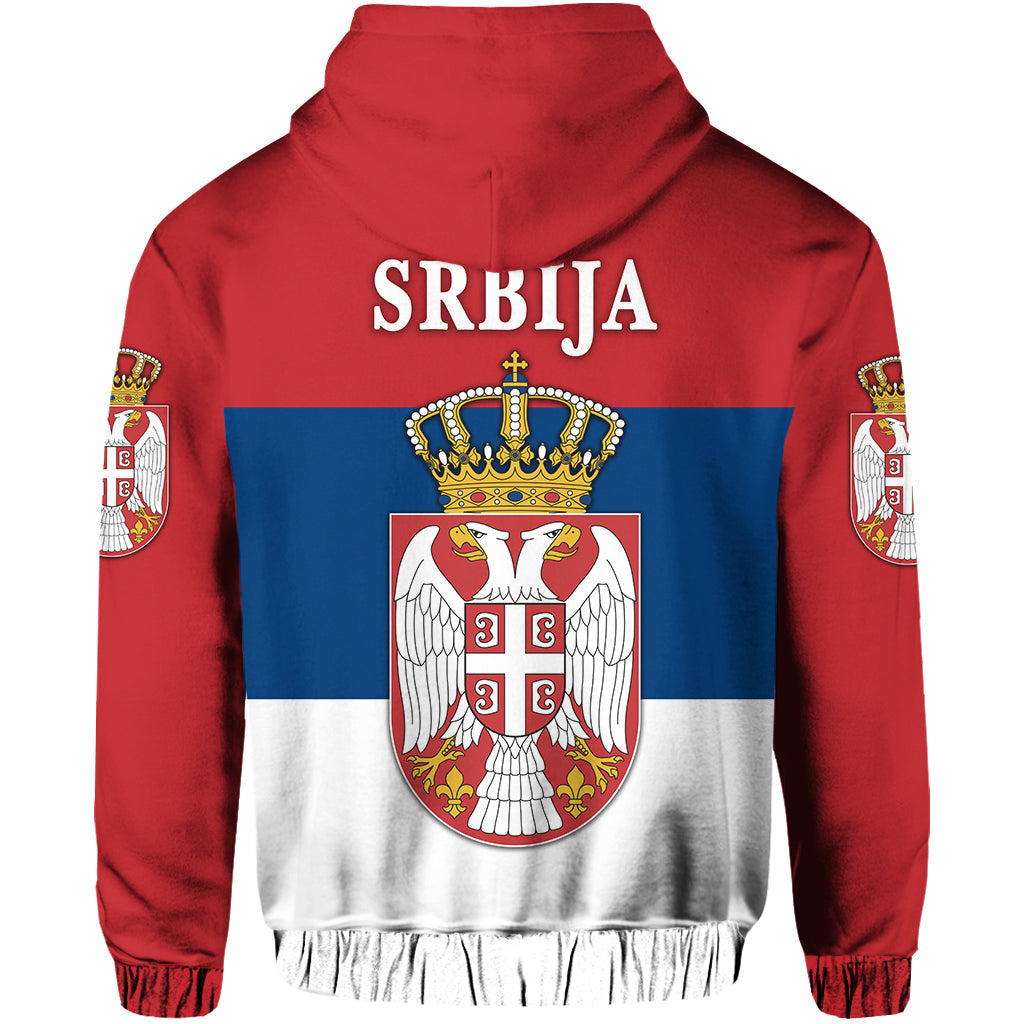 Serbia Zip Hoodie Srbija Flag Style LT8