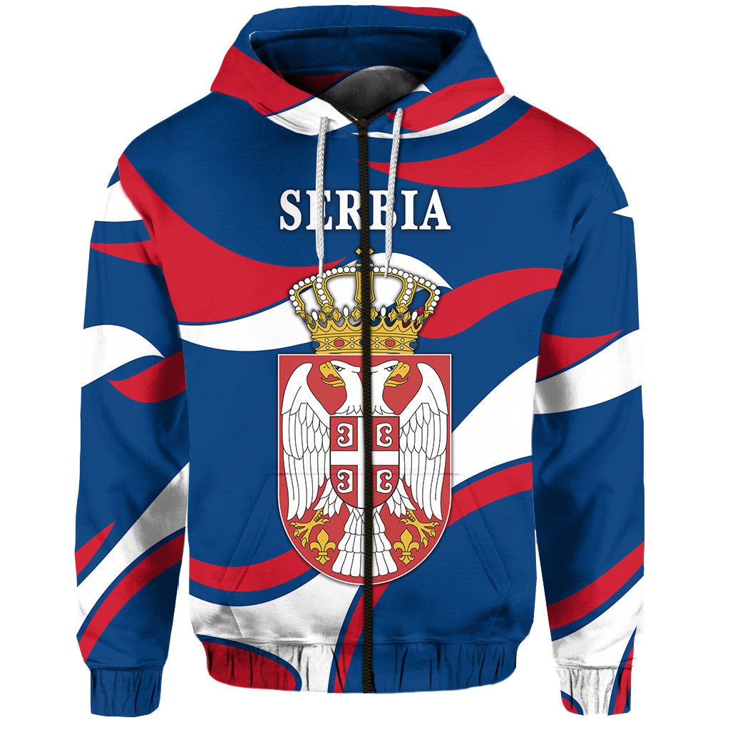 Serbia Zip Hoodie Sporty Style LT8
