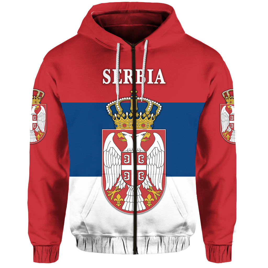 Serbia Zip Hoodie Srbija Flag Style LT8