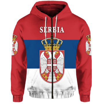 Serbia Zip Hoodie Srbija Flag Style LT8