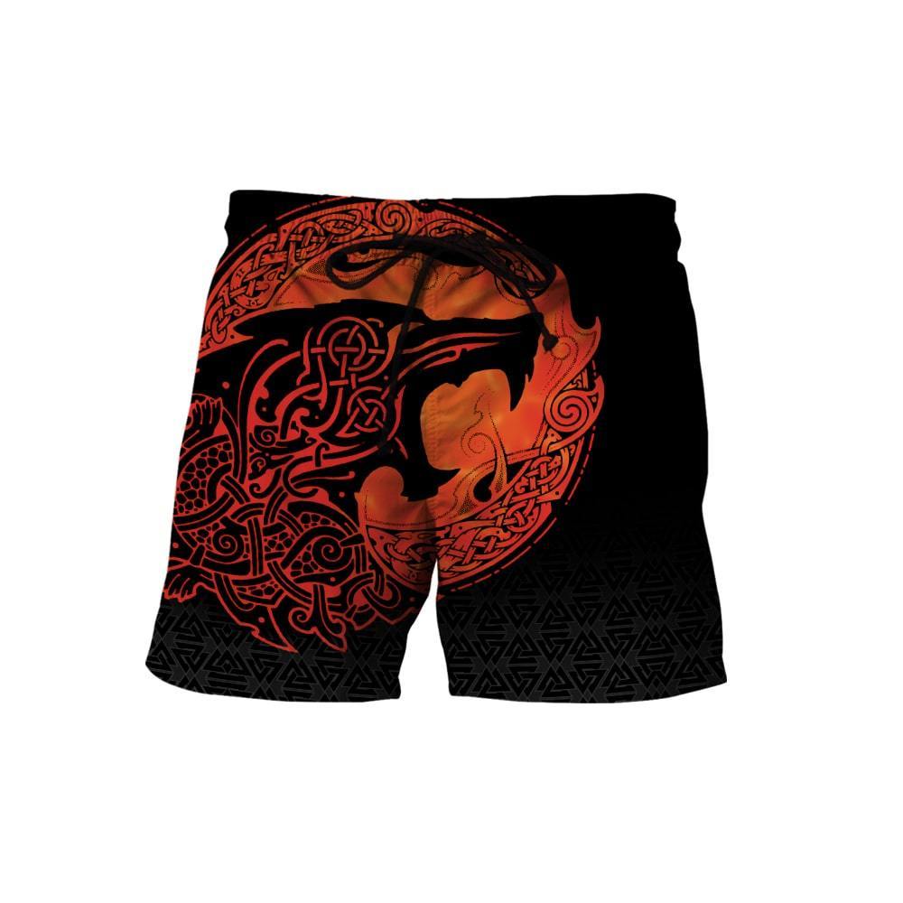 Viking Shorts - Fenrir Viking 3D Tattoo RLT12