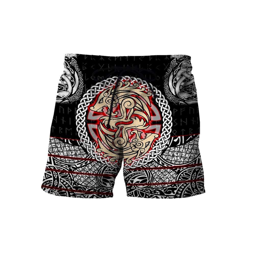 Viking Shorts - Fenrir Vikings Tattoo 3D RLT12