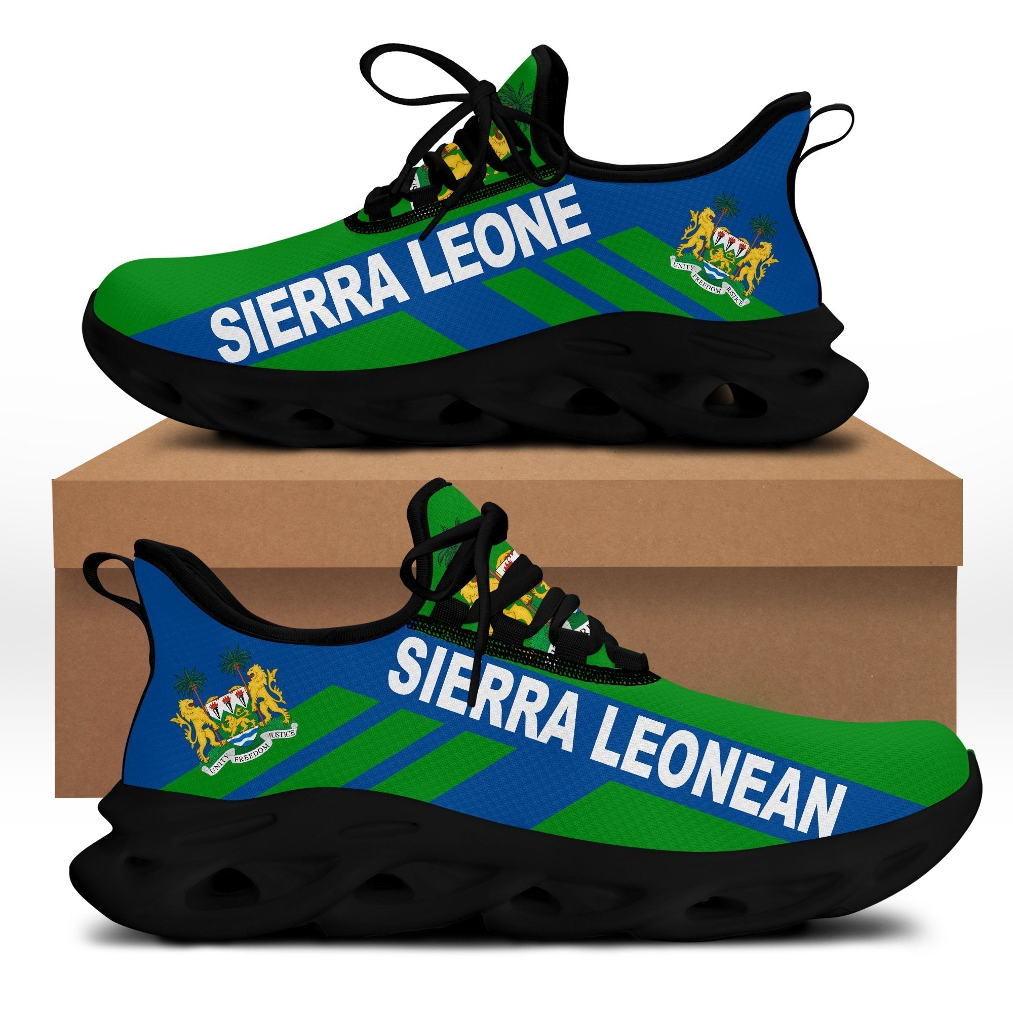 Wonder Print Shop Footwear - Sierra Leone Stripe Style Clunky Sneakers LT10