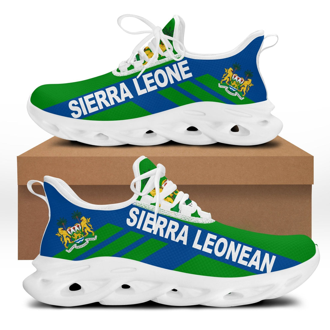 Wonder Print Shop Footwear - Sierra Leone Stripe Style Clunky Sneakers LT10