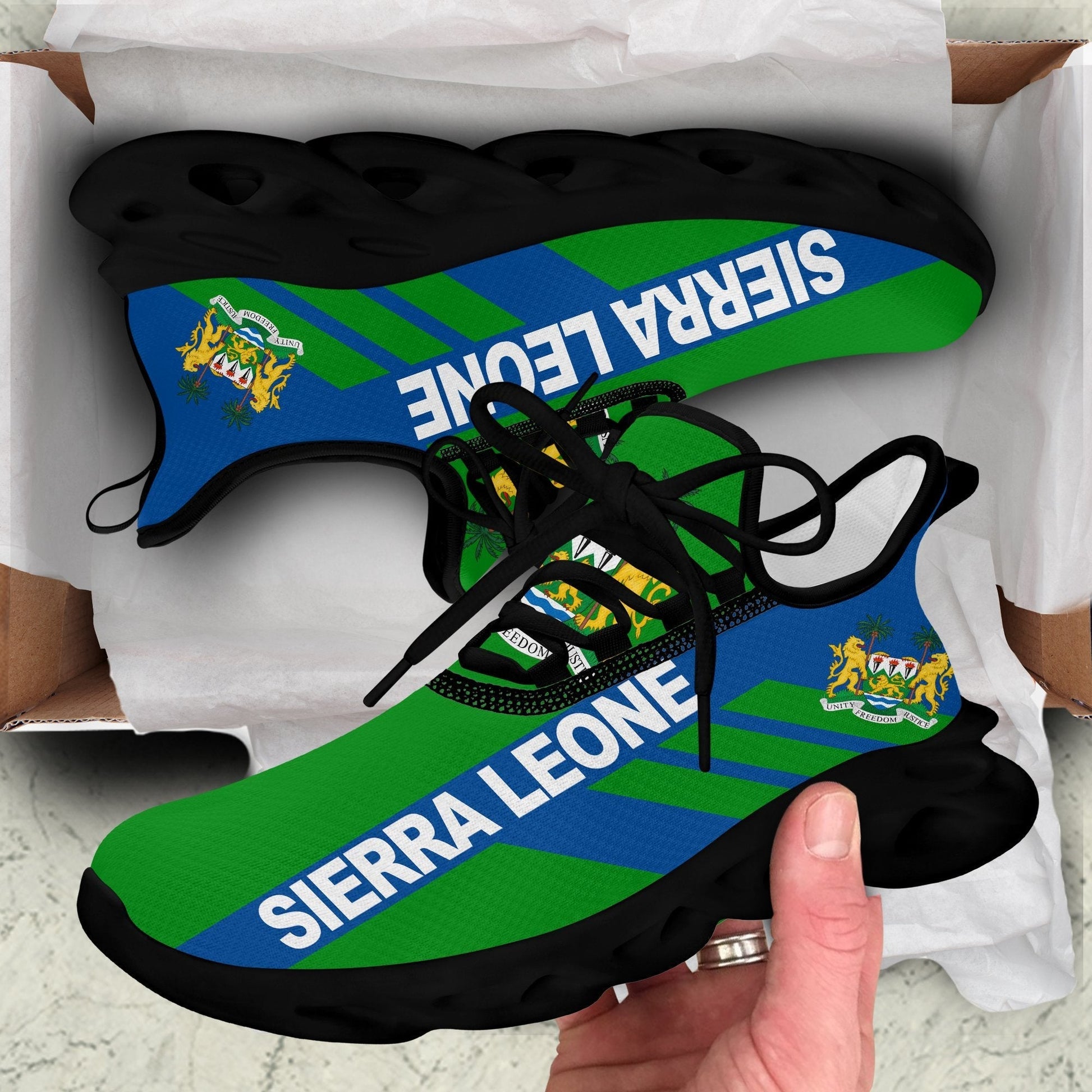 Wonder Print Shop Footwear - Sierra Leone Stripe Style Clunky Sneakers LT10