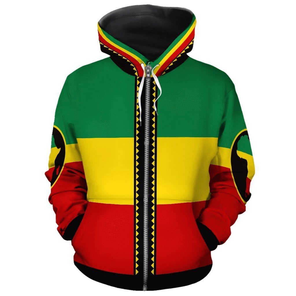 African Hoodie Sleeve African Zip Hoodie