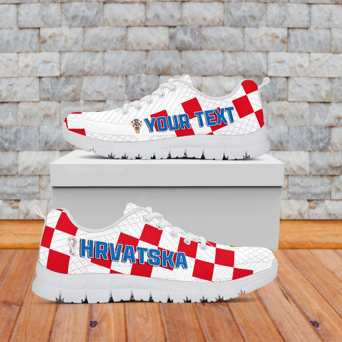 (Custom Personalised) Croatia Football Sneakers Vatreni Hrvatska Champions 2022 World Cup LT13