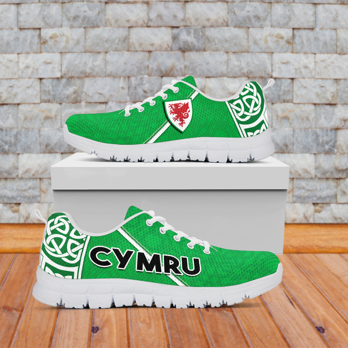 Wales Football Sneakers Come On Welsh Dragons With Celtic Knot Pattern LT14
