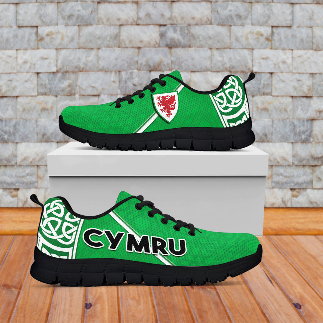 Wales Football Sneakers Come On Welsh Dragons With Celtic Knot Pattern LT14
