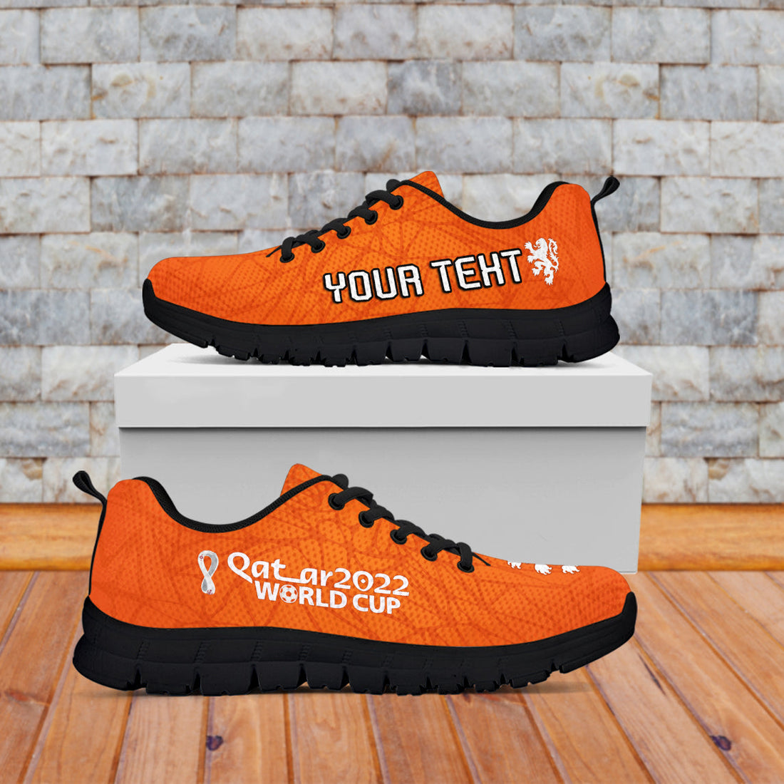 (Custom Personalised) Netherlands Football Sneakers 2022 Soccer World Cup Oranje Champions LT13