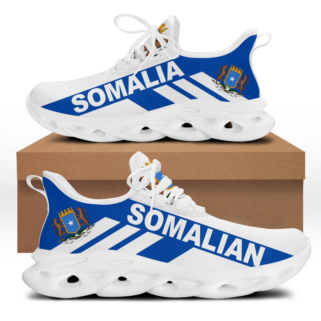 Wonder Print Shop Footwear - Somalia Stripe Style Clunky Sneakers LT10