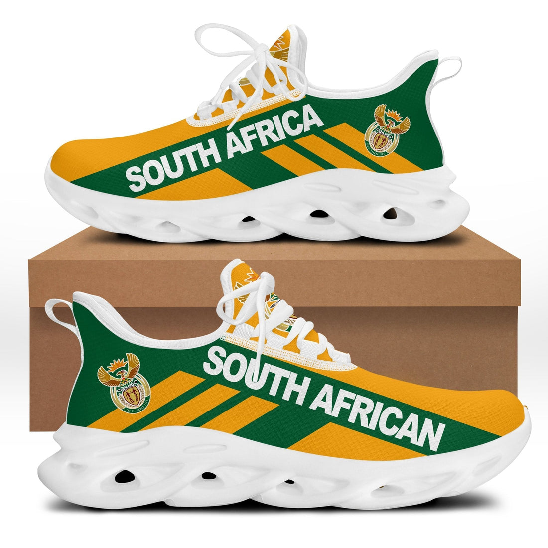 Wonder Print Shop Footwear - South Africa Stripe Style Clunky Sneakers LT10