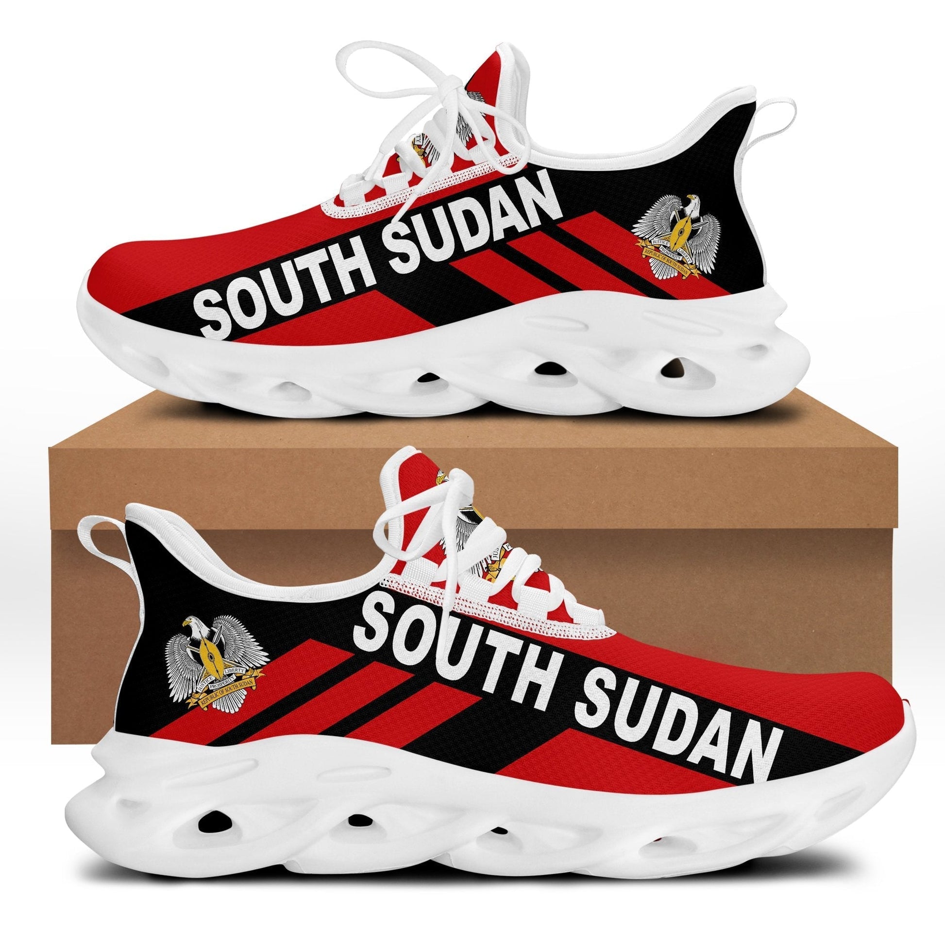 Wonder Print Shop Footwear - South Sudan Stripe Style Clunky Sneakers LT10