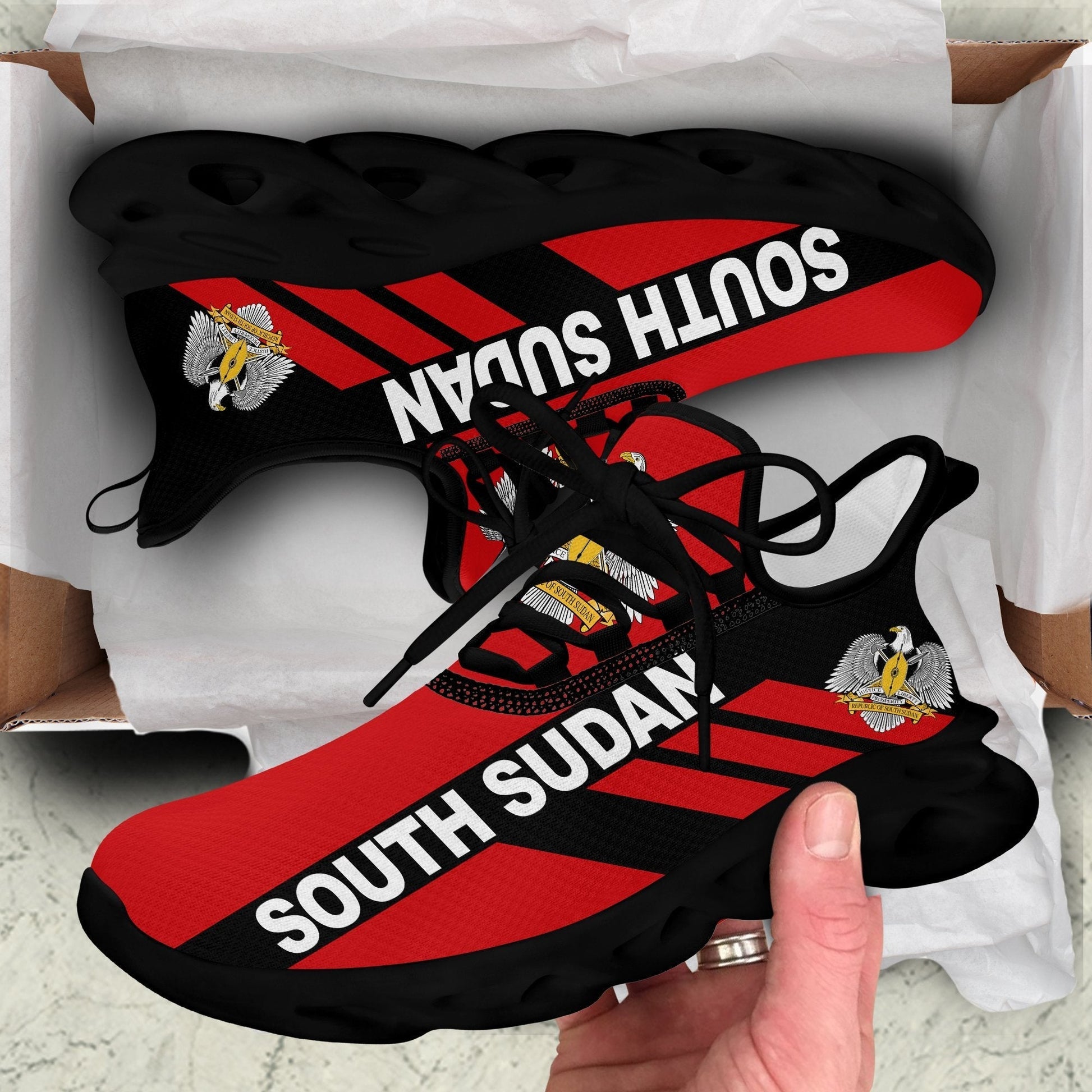Wonder Print Shop Footwear - South Sudan Stripe Style Clunky Sneakers LT10