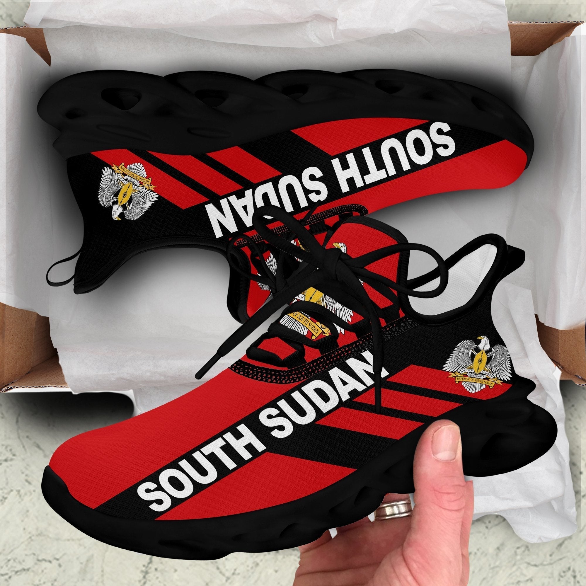 Wonder Print Shop Footwear - South Sudan Stripe Style Clunky Sneakers LT10