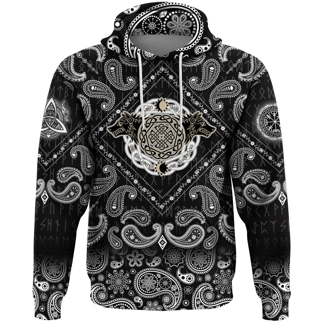 Viking Hoodie Special Hati and Skoll with Bandana Paisley Style RLT12