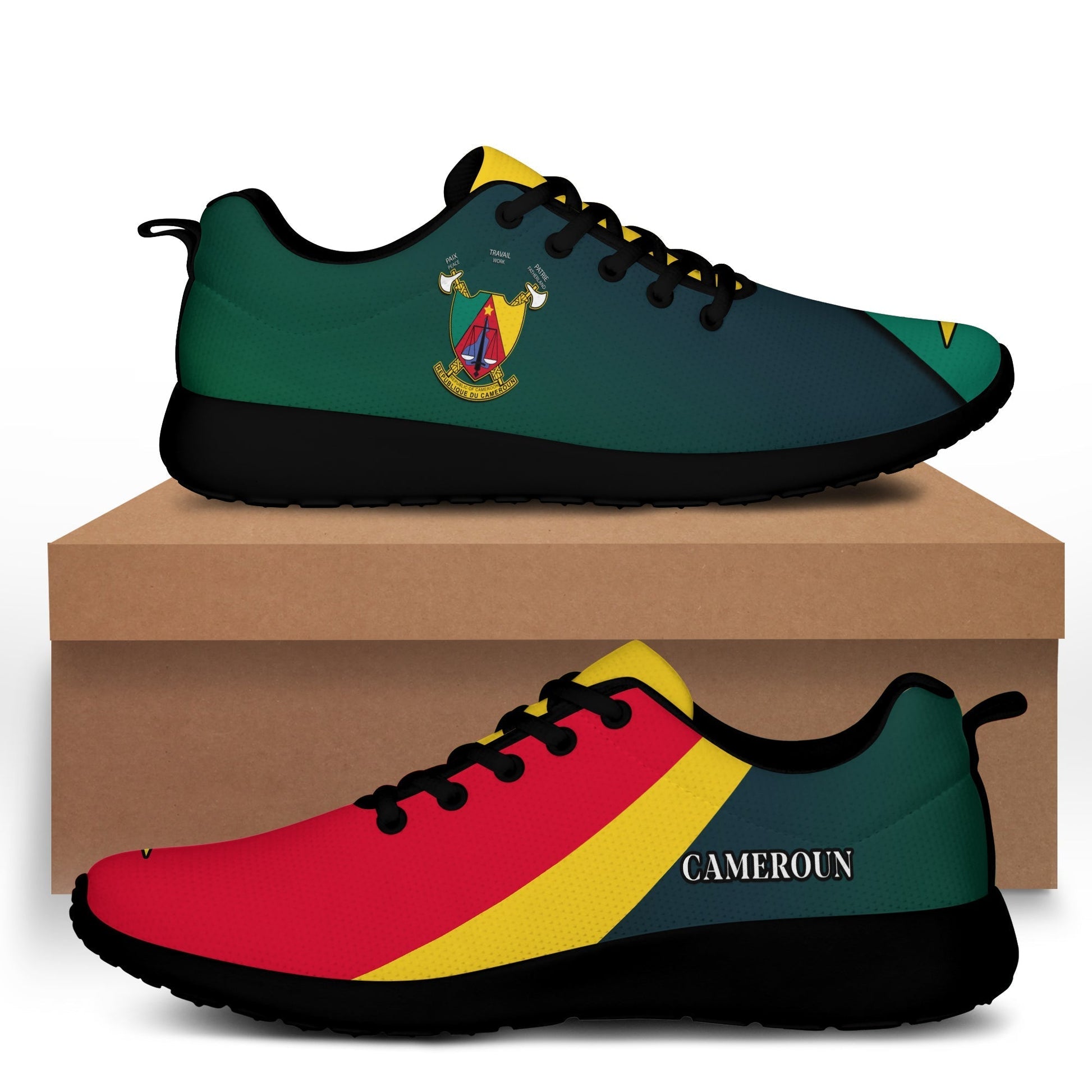 Cameroon Sporty Sneakers Map Cameroun Style Flag LT13