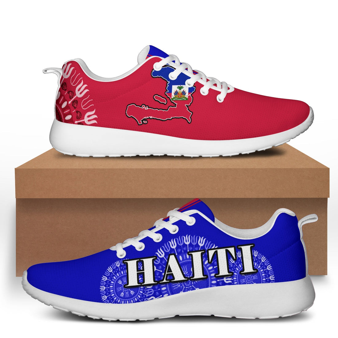 Haiti Sporty Sneakers Haiti Flag Dashiki Simple Style LT14