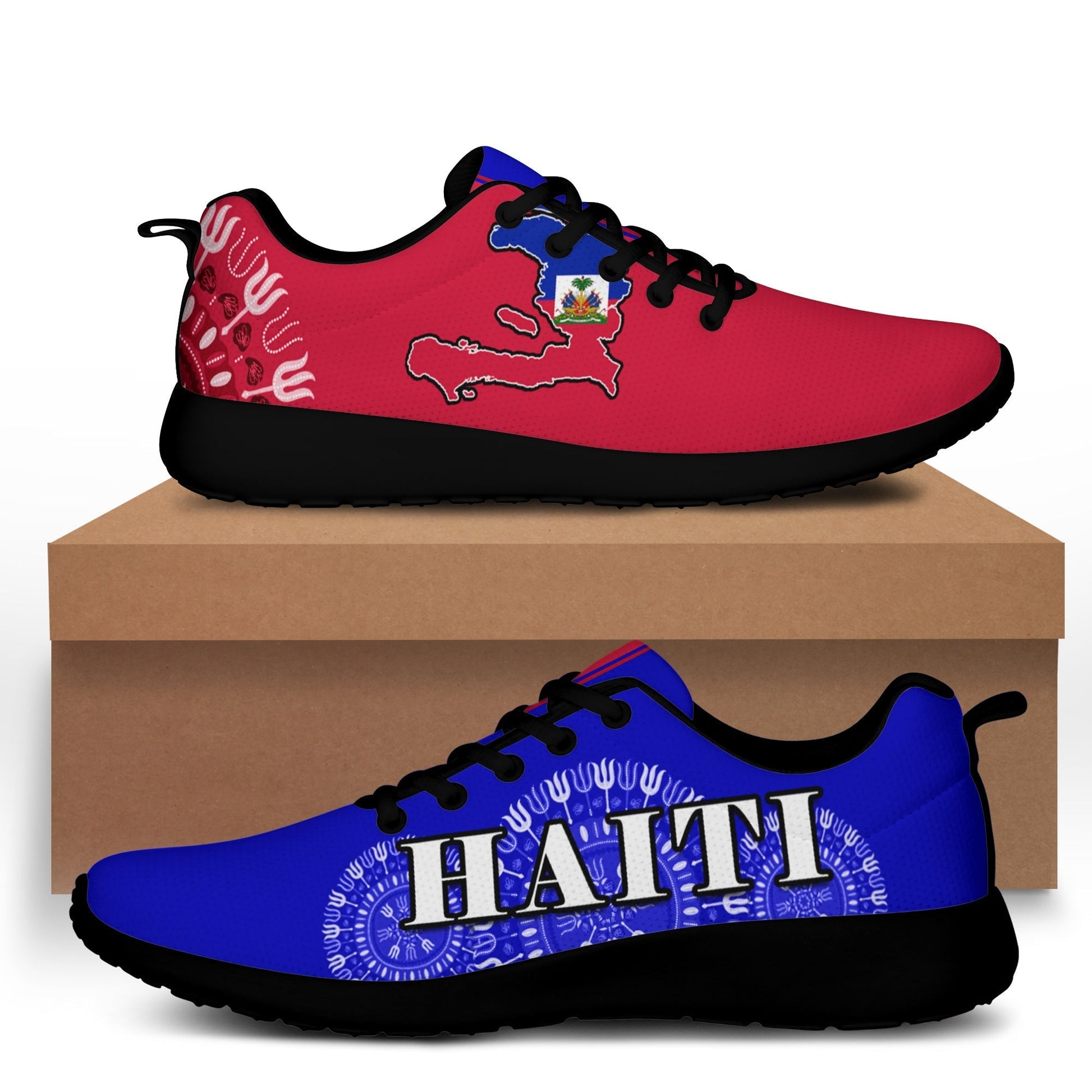 Haiti Sporty Sneakers Haiti Flag Dashiki Simple Style LT14