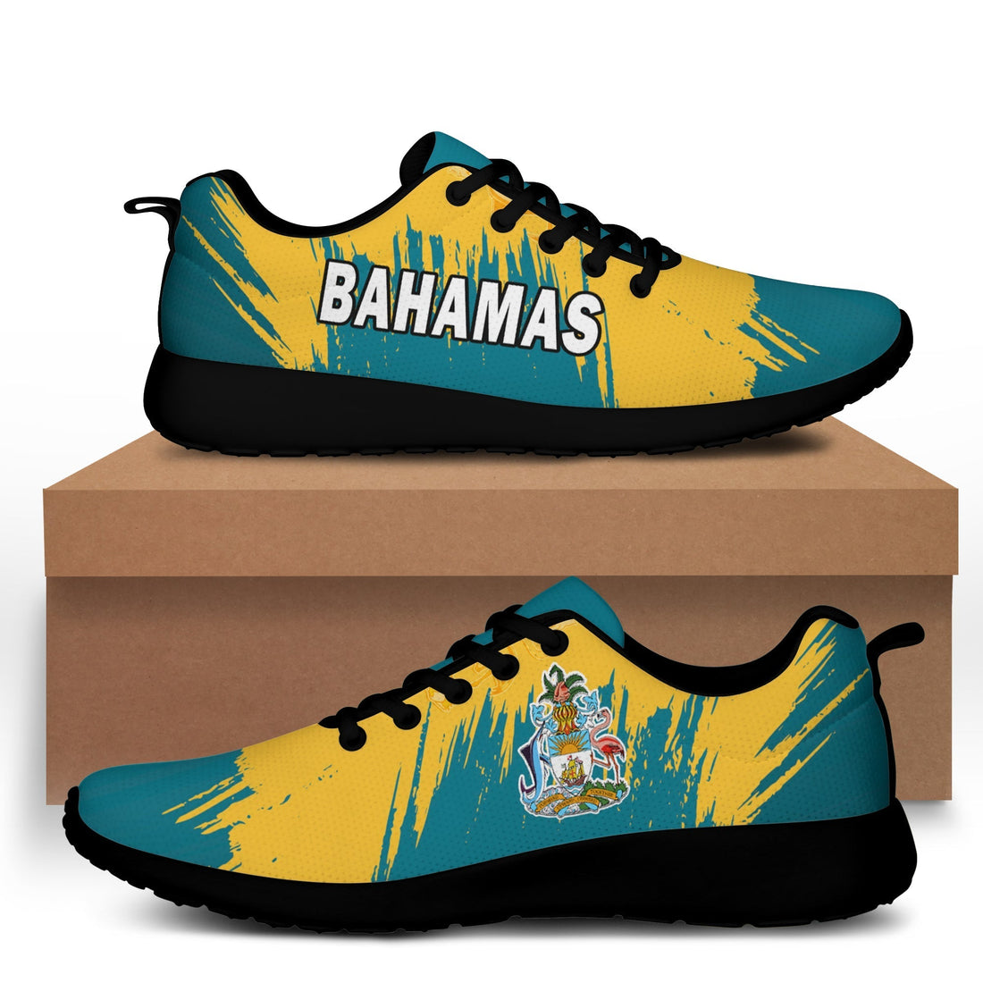 Bahamas Sporty Sneakers Blue Marlin With Bahamian Coat Of Arms LT14