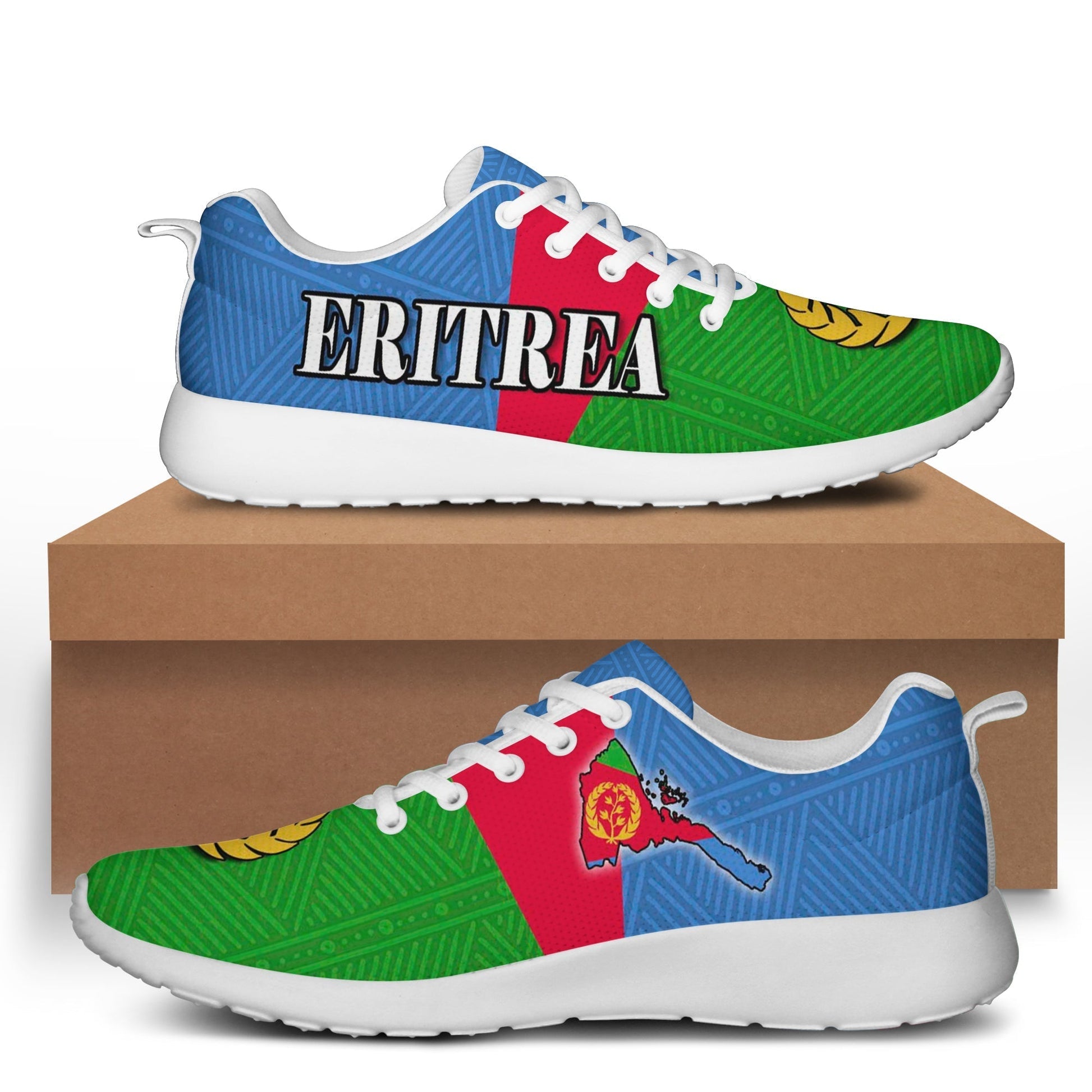 Eritrea Sporty Sneakers Eritrean Map Mix African Pattern Simple Style LT14