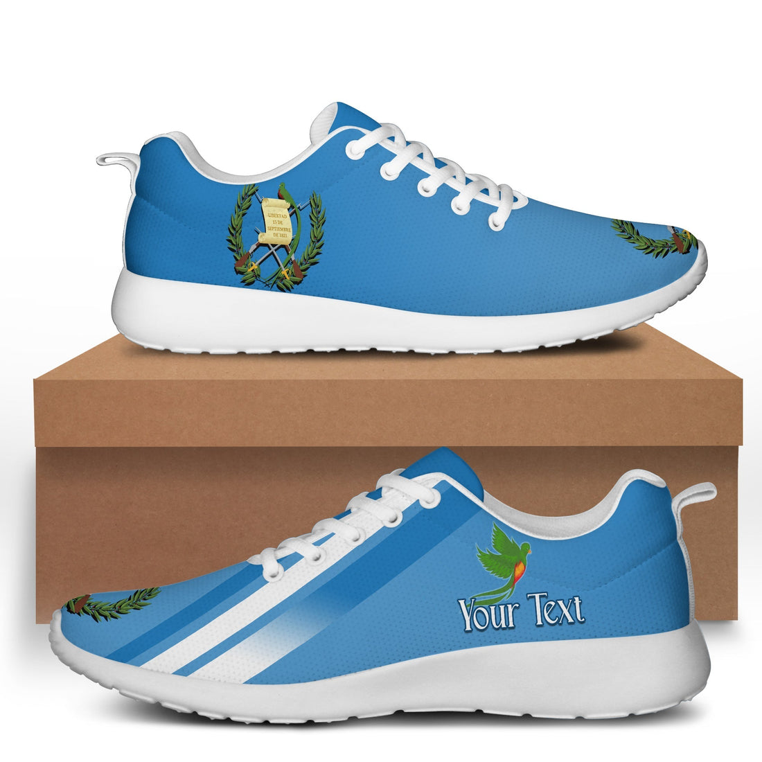 (Custom Personalised) Guatemala Sporty Sneakers Resplendent Quetzal Gorgeous LT13